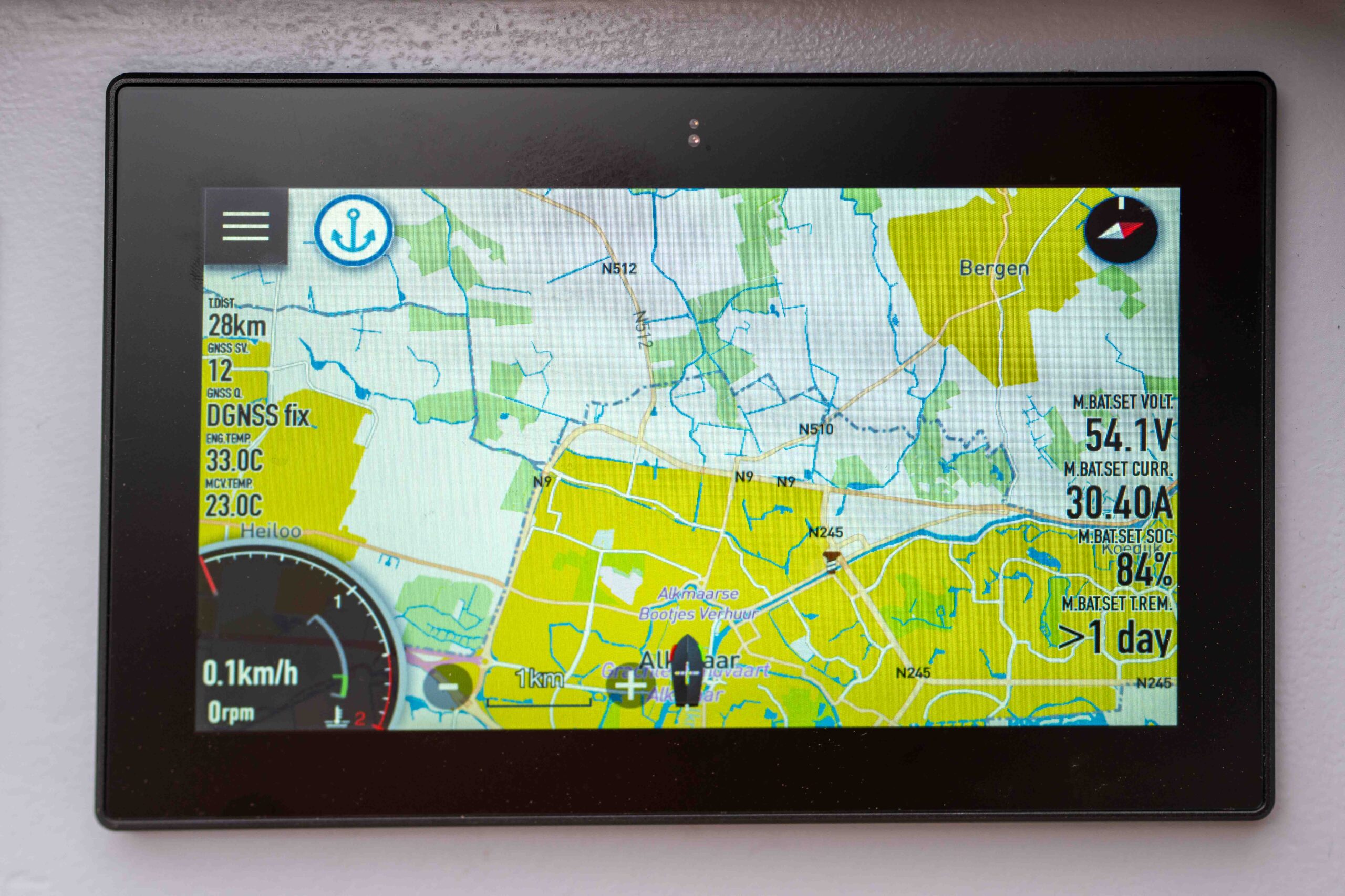 In detail: Het optionele 7" multifunctionele VETUS NMEA 2000 display 6 vetus nmea 2000 display e line kaart